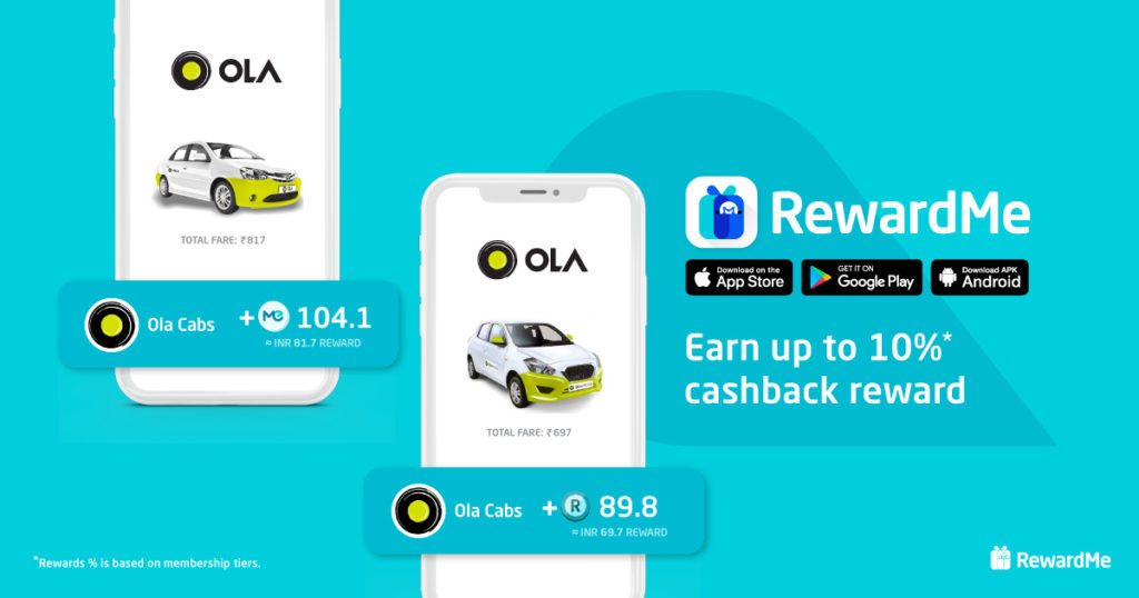 RewardMe Ola cash back