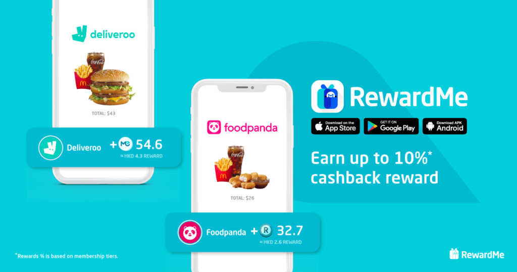 RewardMe Deliveroo Foodpanda Cashback