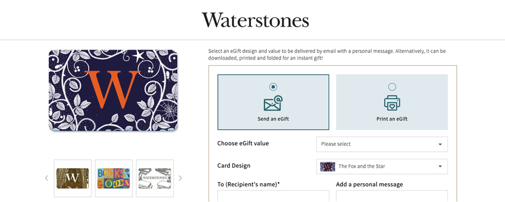Waterstones Gift Card